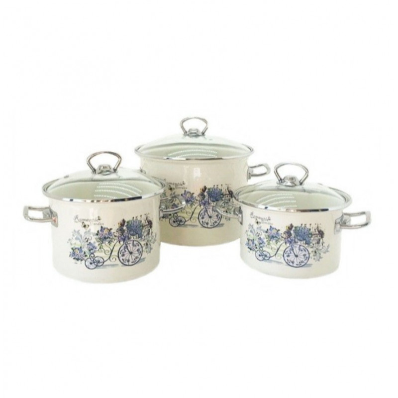 Набір каструль Idilia №1500 Романтичний сад 40706 - Anthracite