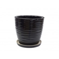 Горщик керамічний КООП Сахара h-18 см Долото Чорний 0173