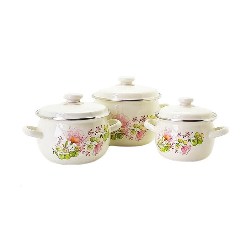 Набір каструль Idilia №928 Квіткова вуаль 43773 - Антрацит