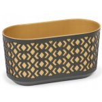 Горщик для квітів із вкладом Ламела Ацтек 40 см овальний 794  - Чорний/Золотистий