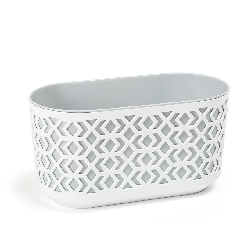 Горщик для квітів із вкладом Ламела Ацтек 40 см овальний 794  - Сірий/Морський