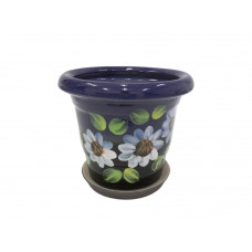 Набір горщиків КООП Пальмовка 3 пр h-17/14/11 см Квітка Акварель Синя 0104