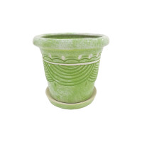 Набір горщиків КООП Пальмовка 2 пр h-17/11 см Півколо Зелений Мармур 0104