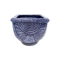 Горщик керамічний КООП Голандія Півколо Синій Мармур 13 см 0085