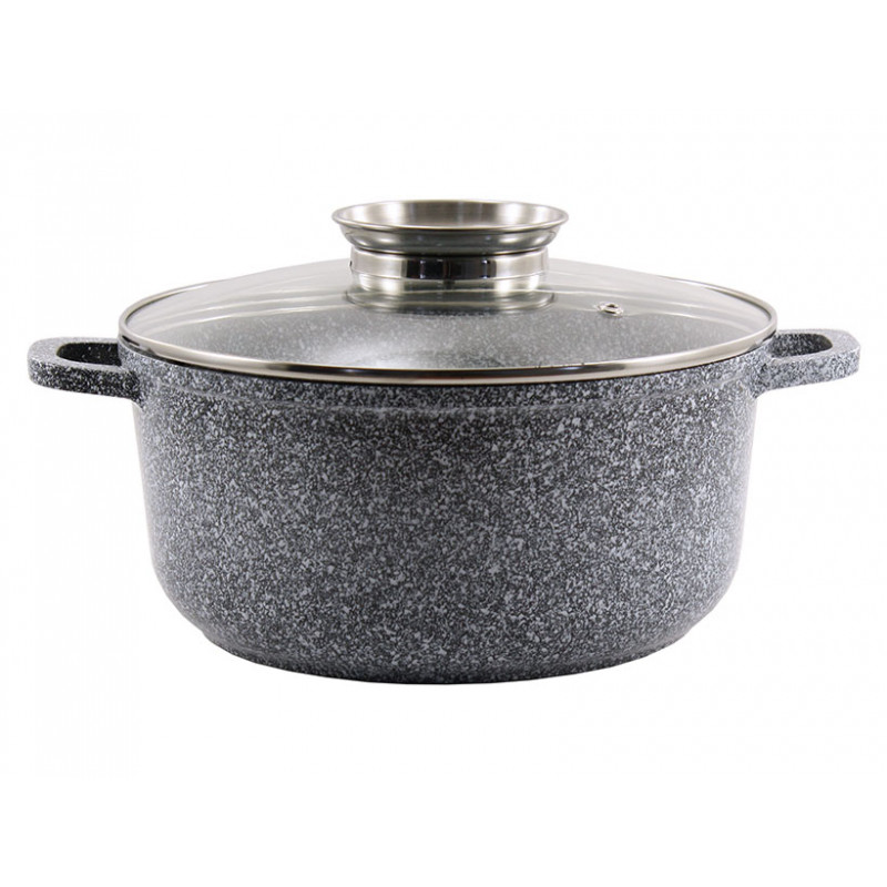 Каструля кругла 5,5 л Zauberg Сірий Мармур 0326-SN - Салатовий