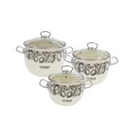 Набір каструль Idilia №1600 Цитрус молочний 43264