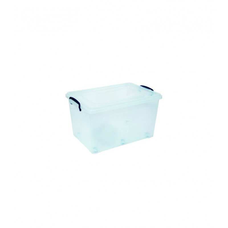 Контейнер StarsPlast на колесах 58 л Прозорий 94162 - Салатовий