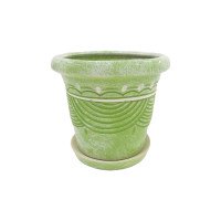 Набір горщиків КООП Пальмовка 2 пр h-17/11 см Півколо Зелений Мармур 0104