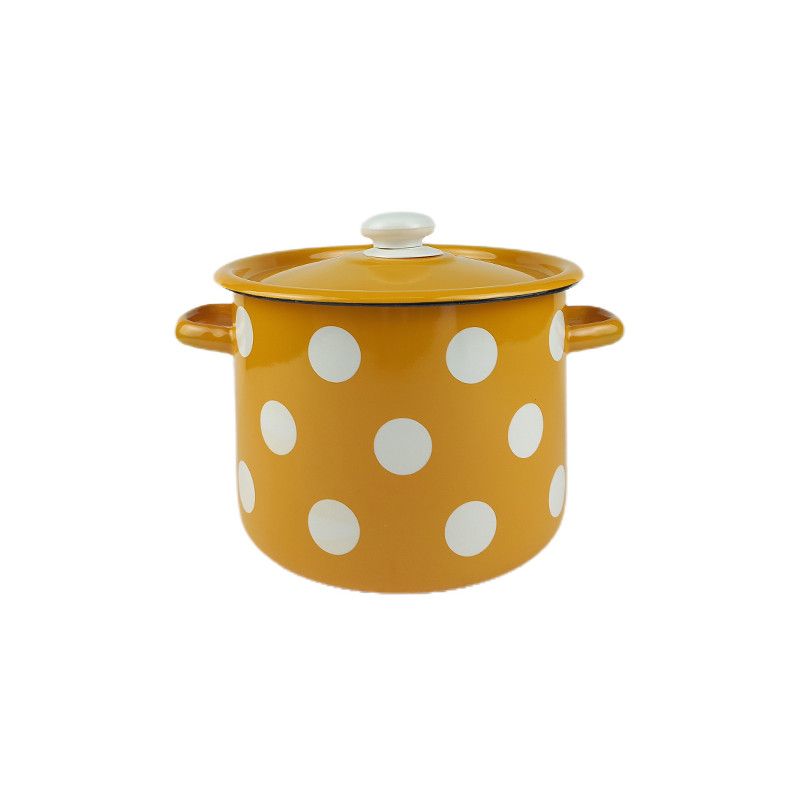 Каструля Idilia 5,5 л 1617/4 Білий горох Гірчичний - Тапе