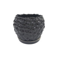 Горщик КООП Бабл 16 см Чорний глянець