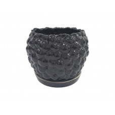 Горщик КООП Бабл 16 см Чорний глянець