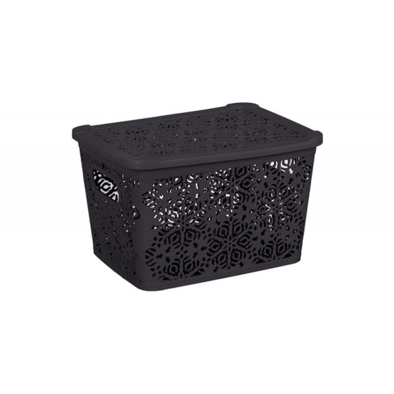 Кошик з кришкою Violet House Ажур №2 7 л 0402 - Кремовий