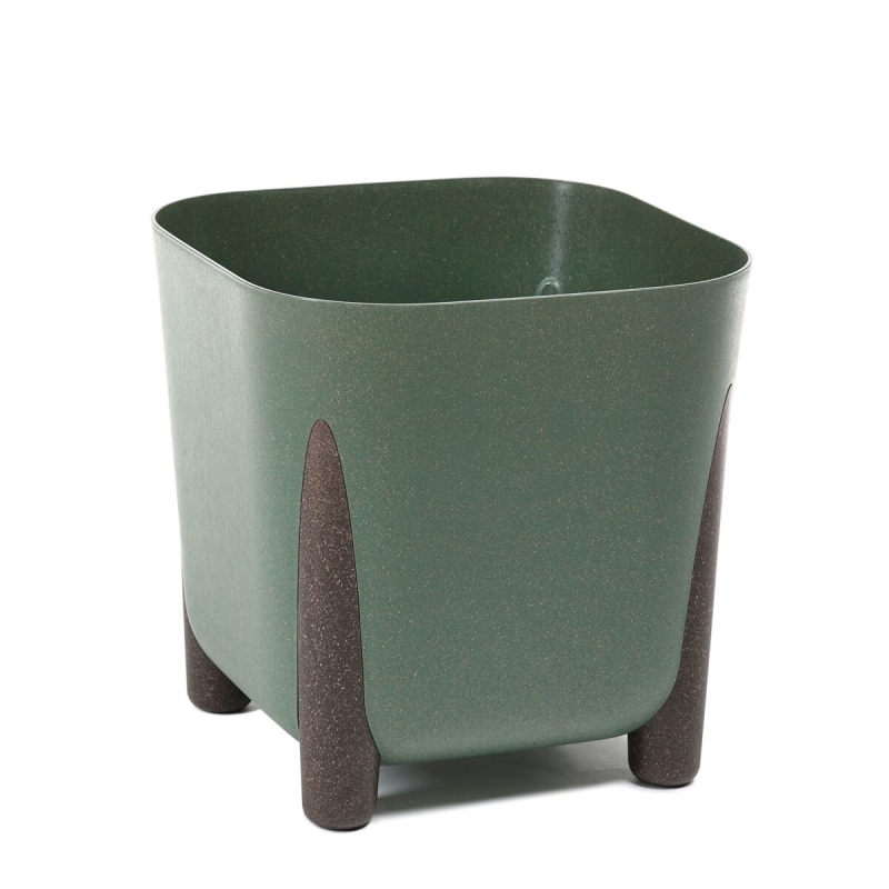 Горщик для квітів Ламела Фріда ЕКО Wood квадратний 26*26 см 249 - Зелений лісовий