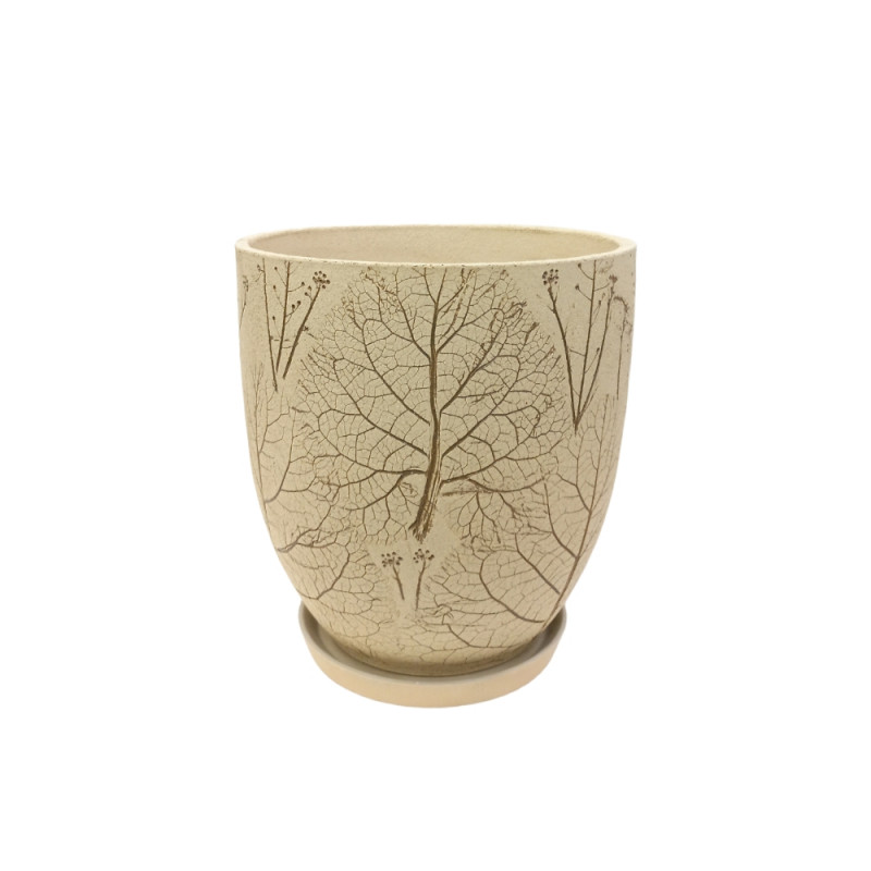 Горщик КООП Турин Шамот Ліс h-30 см 0015 - Сірий/Сірий