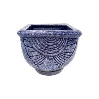 Горщик керамічний КООП Голандія Півколо Синій Мармур 11 см 0085