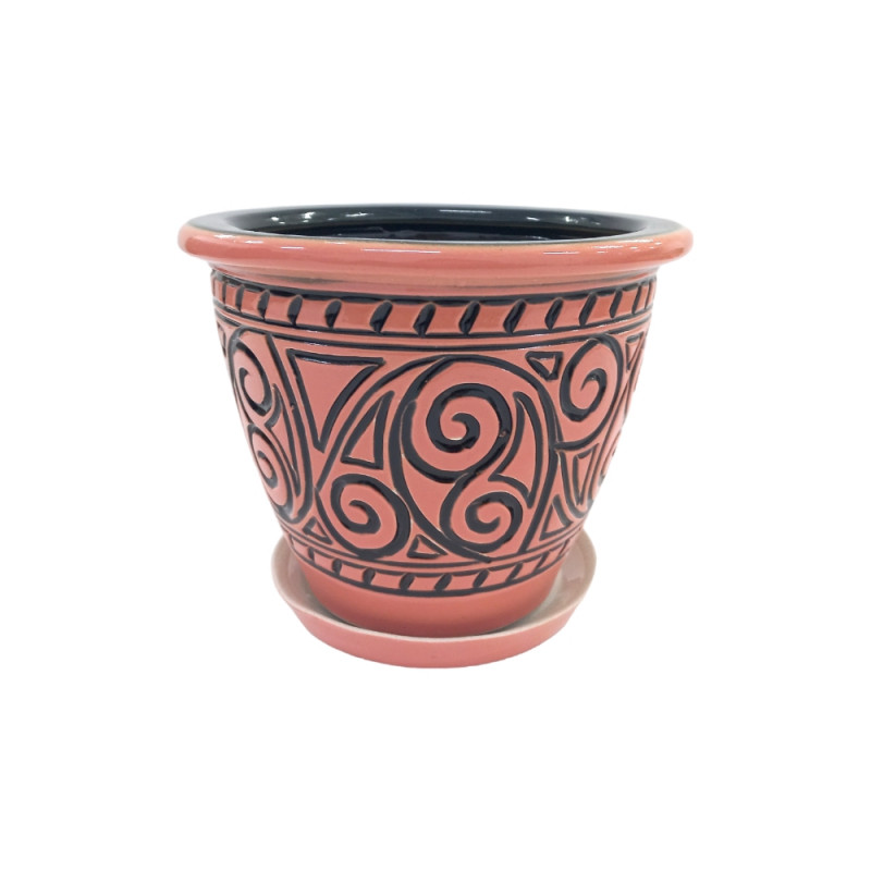 Набір горщиків КООП Квітка 4 пр h-19/15/13/9 см Завиток Чорний Корал 0007 - Чорний/Золотистий