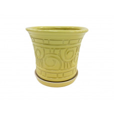 Горщик керамічний КООП Жасмин Завиток Лимонний 20 см 0084