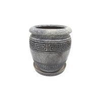 Горщик керамічний КООП Терра Лабіринт Сірий Глянець 22 см 0036