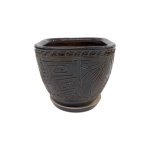 Горщик керамічний КООП Сицилія Лабіринт Ретро 17 см 0001 - Баклажан