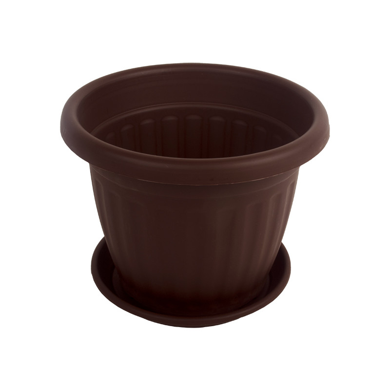 Горщик для квітів IL-PE Круглий 20/17 см з підставкою  - Морський