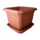 Горщик для квітів IL-PE Квадратний 30/26,5 см з підставкою - Теракотовий