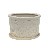 Набір горщиків КООП Орбіта Овал 2 пр h-15/13 см Троянди Кремовий 0168