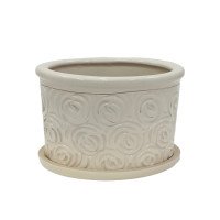 Набір горщиків КООП Орбіта Овал 2 пр h-15/13 см Троянди Кремовий 0168