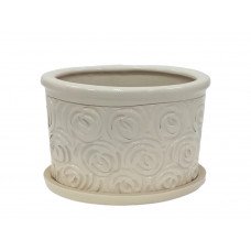 Набір горщиків КООП Орбіта Овал 2 пр h-15/13 см Троянди Кремовий 0168