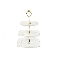 Фруктовниця фарфор Interos 3-ярусна 6,5/8/9 Снігова Королева 0128-А