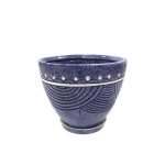 Набір горщиків КООП Пальміра 5 пр h-21/18/15/13/10 см Півколо Синій Мармур 0094 - Жовтий Прозорий