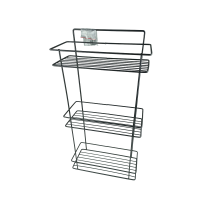 Поличка 3-ярусна пряма Чорна Ребро