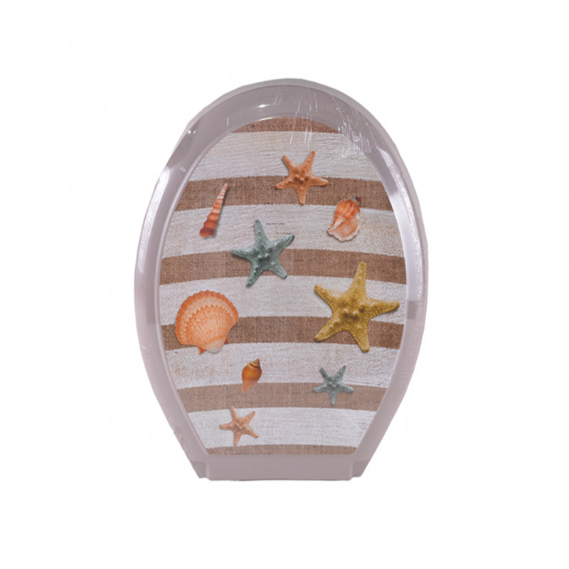 Крышка для унитаза PlastArt Design с рисунком BA-410 - Белый