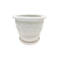 Набір горщиків КООП Квітка 4 пр h-19/15/13/9 см Лабіринт Білий 0007