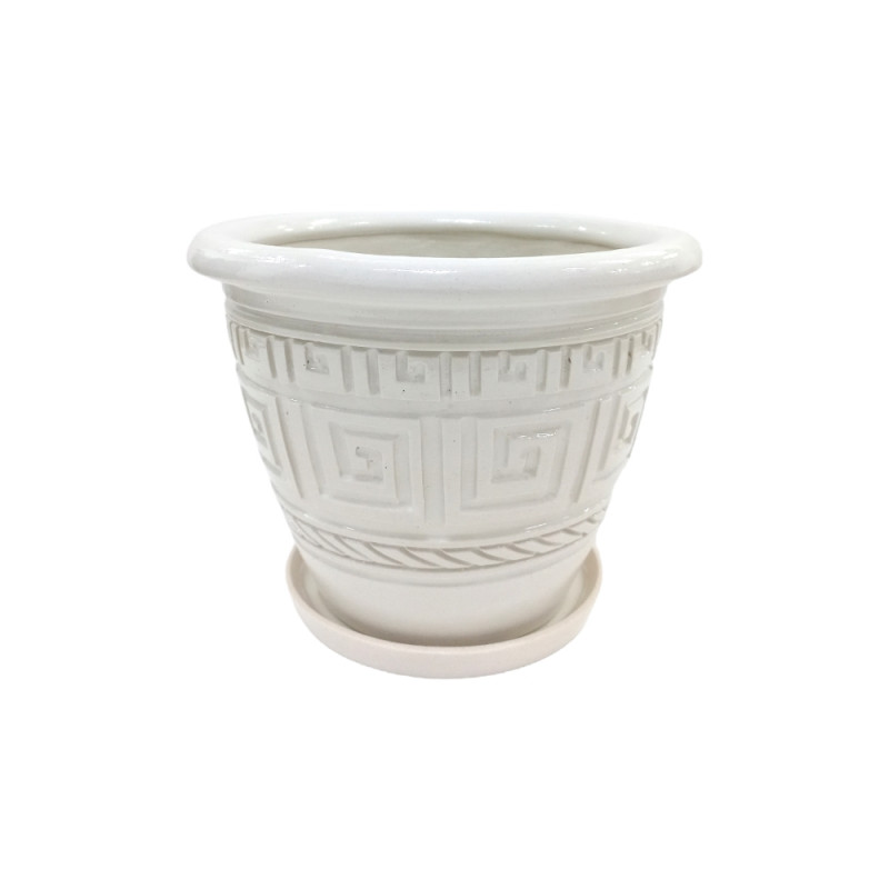 Набір горщиків КООП Квітка 4 пр h-19/15/13/9 см Лабіринт Білий 0007 - Соняшник