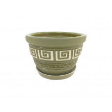 Горщик керамічний КООП Ефіопія Лабіринт Оливковий 12 см 0004