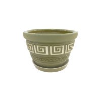 Горщик керамічний КООП Ефіопія Лабіринт Оливковий 12 см 0004