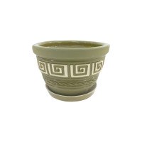 Горщик керамічний КООП Ефіопія Лабіринт Оливковий 11 см 0004