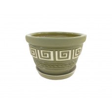 Горщик керамічний КООП Ефіопія Лабіринт Оливковий 11 см 0004