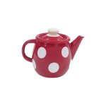 Чайник Idilia 1 л 2707/4 Білий горох Червоний 40201 - Малиновий