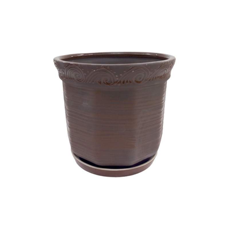 Горщик керамічний КООП Кіто Мокко 12 см 0078 - Соняшник