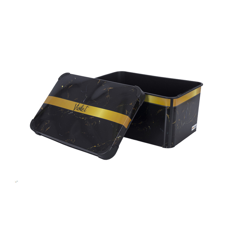 Контейнер для речей Violet House Marble Black 10 л 0647 - Прозорий