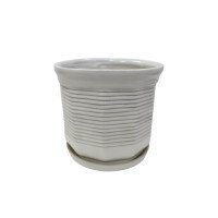 Набір горщиків КООП Кіто 4 пр h-22/17/12/9 см Ребро Білий 0078