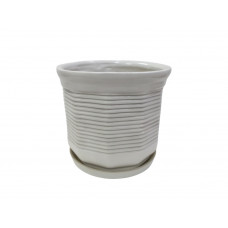 Набір горщиків КООП Кіто 4 пр h-22/17/12/9 см Ребро Білий 0078