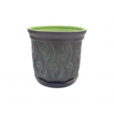 Горщик керамічний КООП Кіто Завиток Зелений/Графіт 22 см 0078