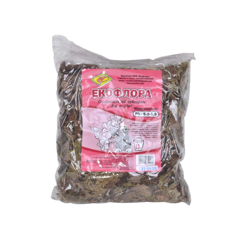 Субстрат для орхідей Екофлора 1,5 л - Коричневий