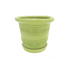 Горщик керамічний КООП Бантик Лабіринт Зелений 10 см 0117