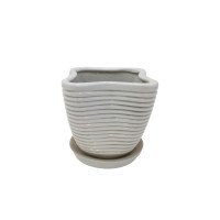 Набір горщиків КООП Тюльпан 2 пр h-16/13 см Ребро Білий 0018