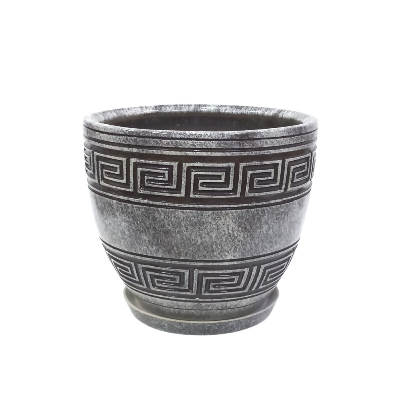 Набір горщиків КООП Варбург 4 пр h-25/22/18/12 см Лабіринт Сірий 0025 - Caramel