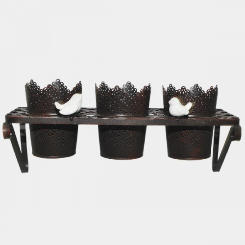 Стенд для квітів SNT 35*14*11 см Прованс Антик Чорний 777-019