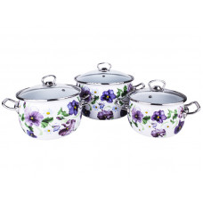 Набір каструль Idilia №1600 Ситець Фіалковий 